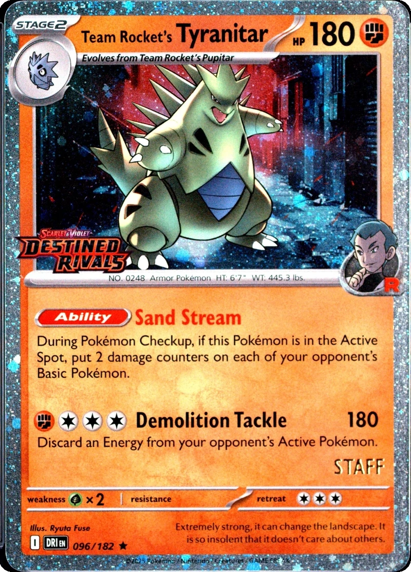 Team Rocket's Tyranitar Staff Prerelease 096/182, PSA cert 158502198 reference placeholder