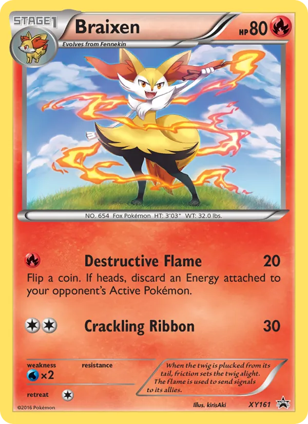 Braixen #XY161, XY Black Star Holo, TCGdex reference